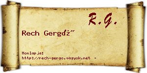 Rech Gergő névjegykártya