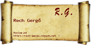 Rech Gergő névjegykártya